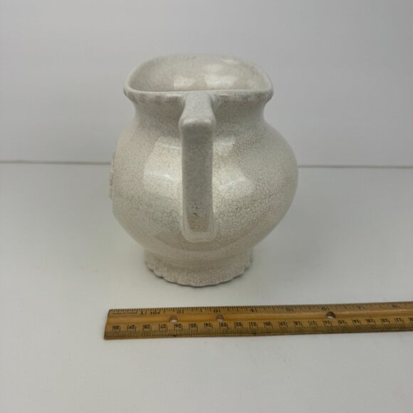 Vtg Pfaltzgraff Pitcher Speckled Cream Off White Cottage Farmhouse Colonial - Picture 7 of 17